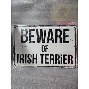 Beware of Irish Terrier Metal Sign 8" x 12" Dog Pet indoor Outdoor Humor